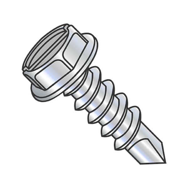 Usa Industrials Self-Drilling Screw, 5/16"-12 x 1-1/4 in, Zinc Plated Steel Flange Hex Head External Hex Drive BULK-SCRW-10531 - main